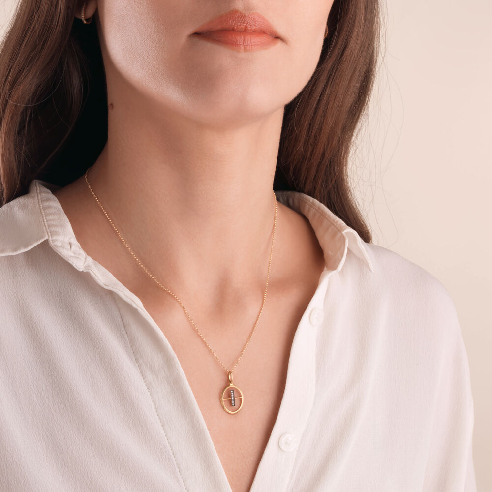 Initials 18ct Yellow Gold Diamond I Necklace | Annoushka jewelley